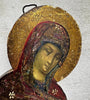Tableau Ancien Portrait Vierge Marie en Prière Peinture Religieuse Icône  Bois