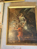 Tableau ancien – Scène religieuse : Ange et enfant Huile sur toile
