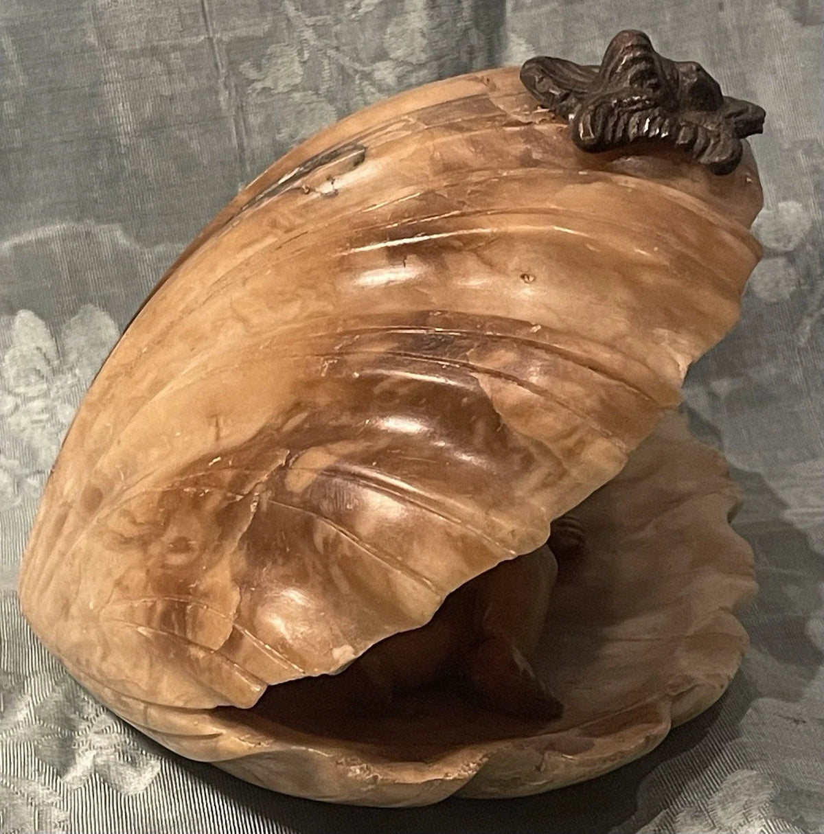 Sculpture 19ème XIXème Albâtre Grand Tour Angelot Putto Coquille Collection Rare