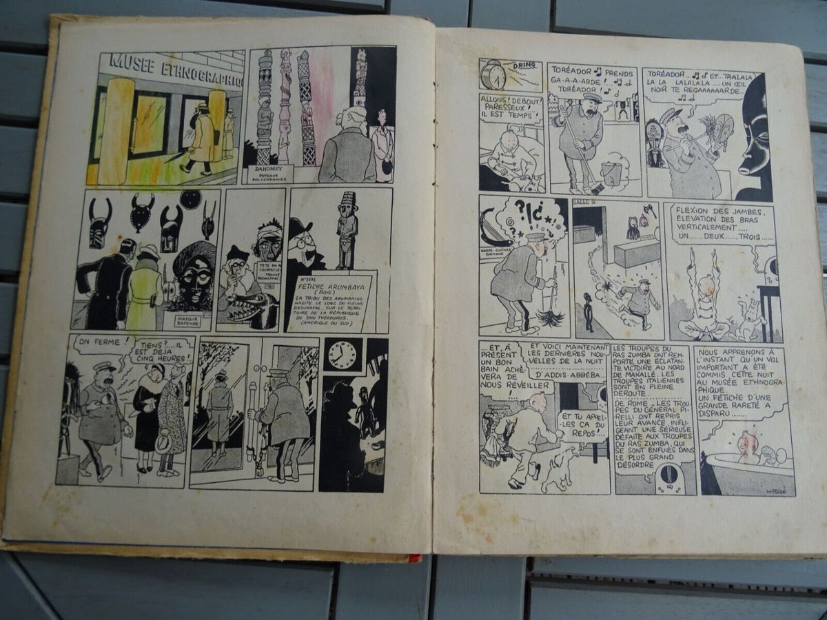 TINTIN l'oreille cassée A2 1937 EO noir et blanc HERGE