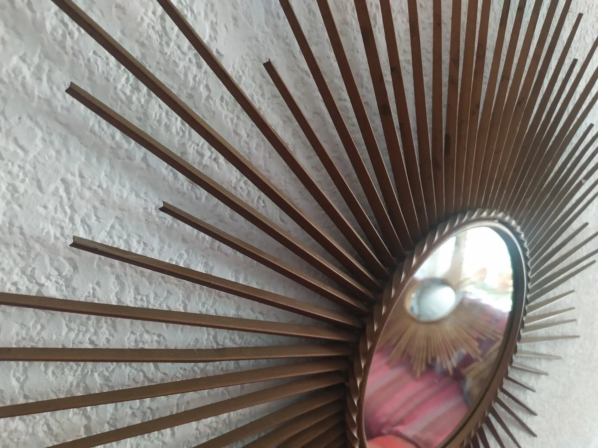 Chaty Vallauris Ancien miroir soleil SUNBURST MIRROR Design Vintage 1950-1960
