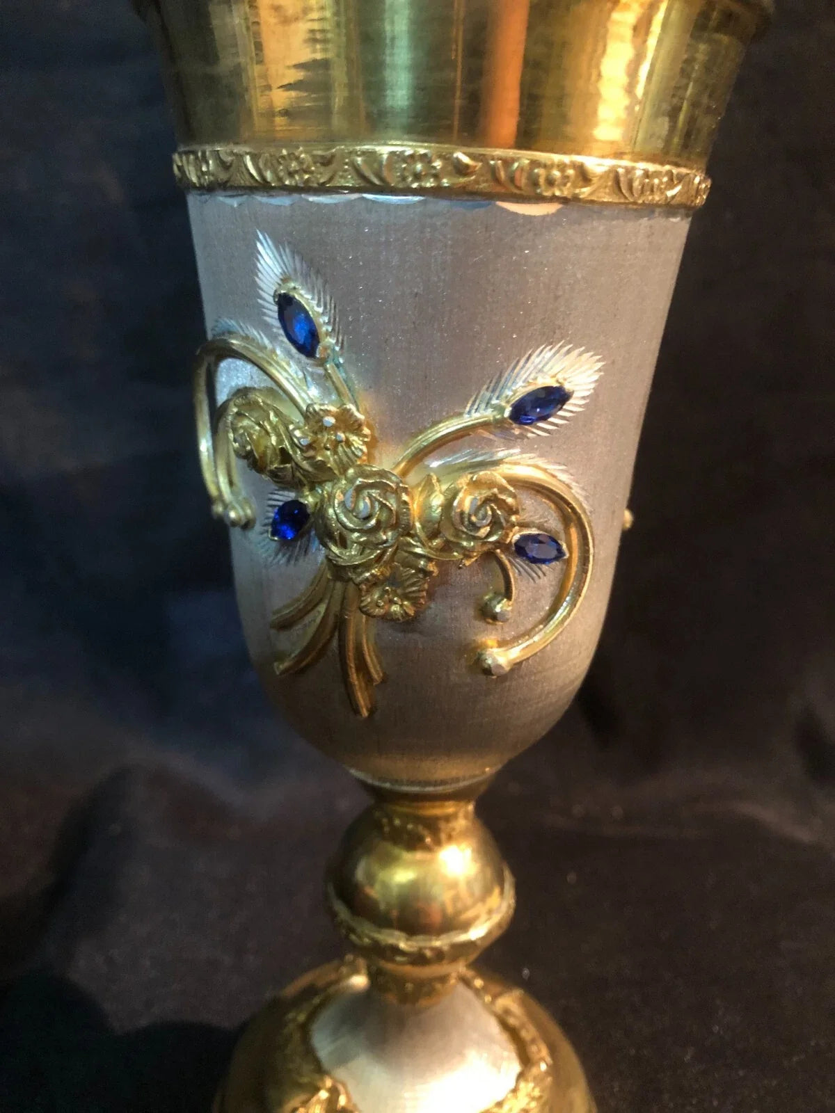 ciboire verre calice vermeil pierre precieuse