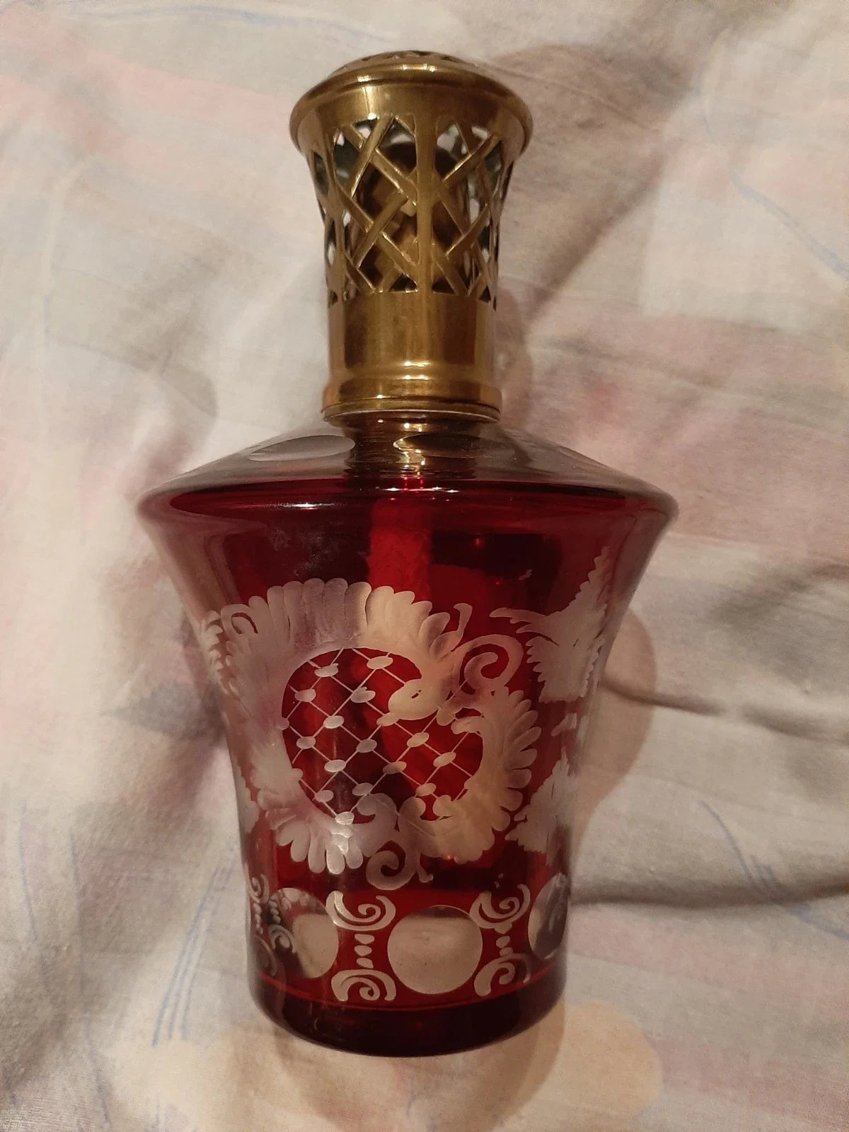 ancienne lampe berger st louis,baccarat, bohème 19 ème siècle