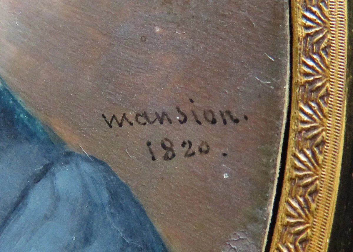MANSION (1785-1840). Rare et belle MINIATURE signée et datée 1820.