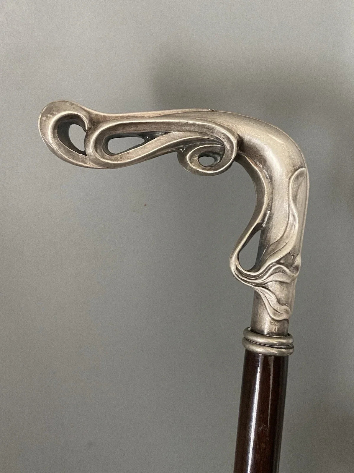 Lucien GAILLARD ancienne  canne pommeau en argent massif