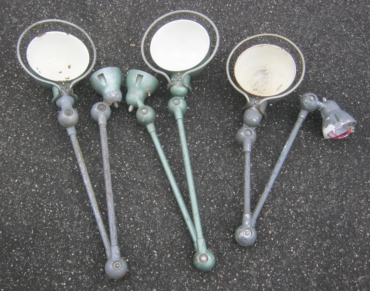Lot x3 ancienne lampe jielde atelier usine industriel