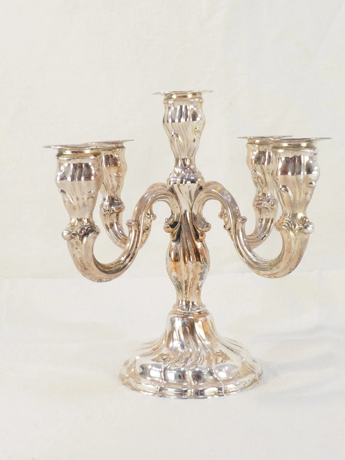 Bougeoir candelabres en argent massif 925 d'epoque 19eme