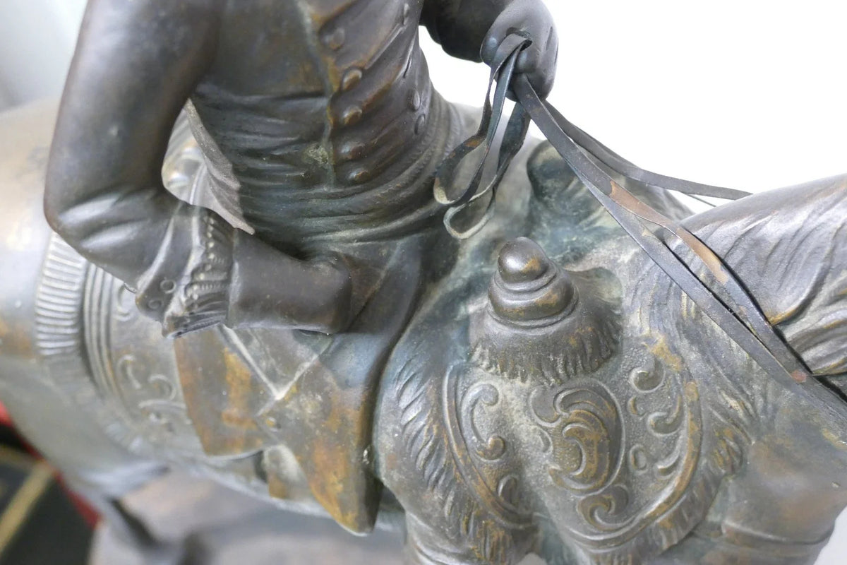 Sculpture ancienne en bronze de Rudolf Kaesbach (1873-1955). Napoléon à cheval