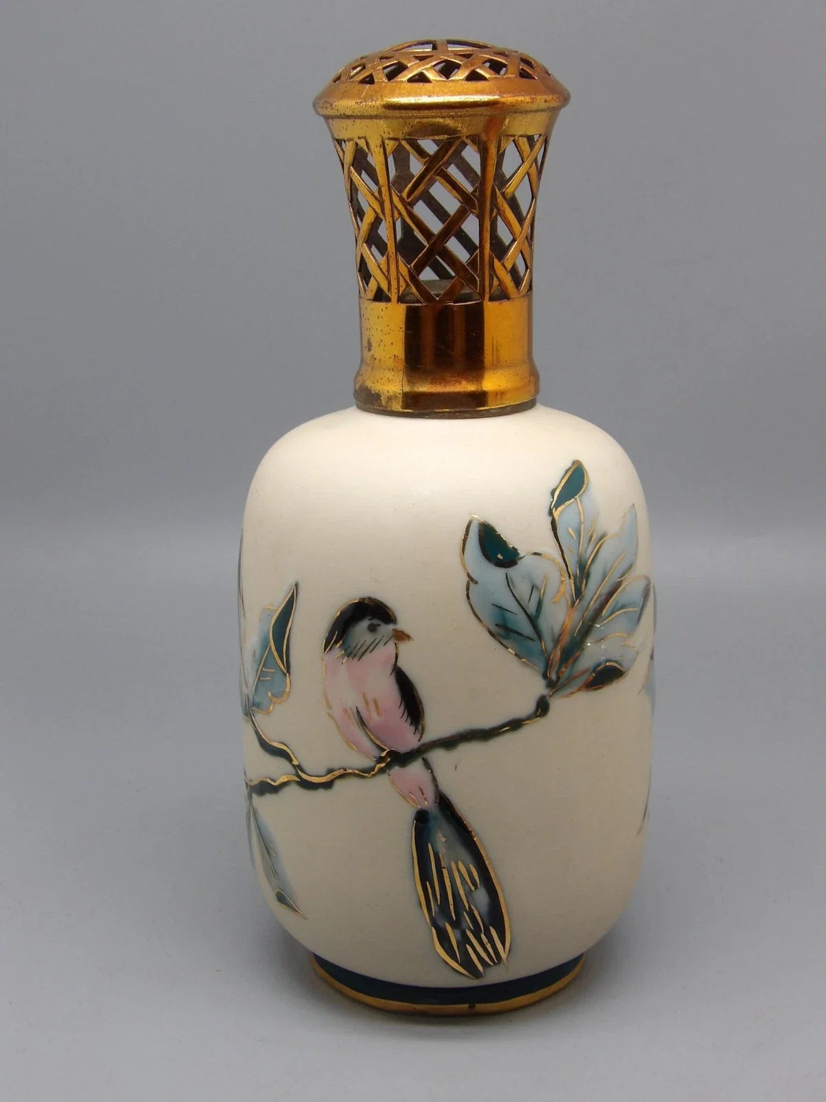 Lampe berger ancienne tharaud limoges decor oiseaux aubepine