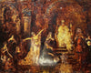 MONTICELLI Adolphe Tableau Ancien Scène Biblique Royale Princesse Peinture 19ème