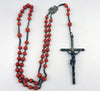 Ancien gros Chapelet en perles de corail facettées et argent massif poids 36 G