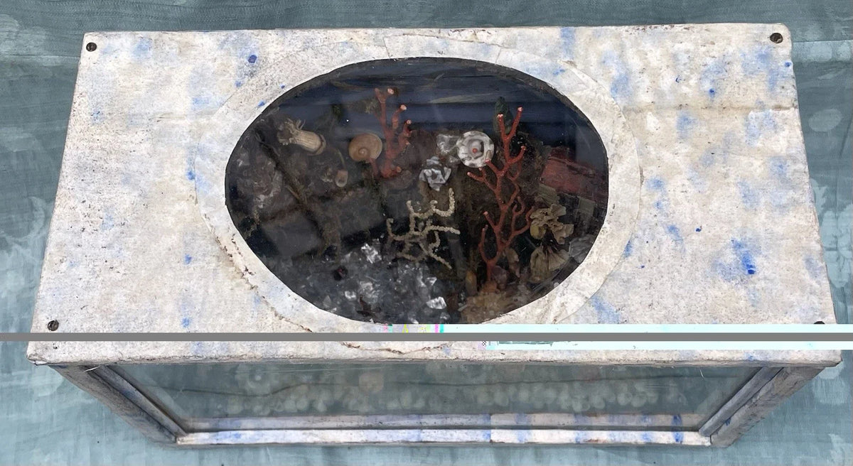 Diorama Verre filé Nevers 19è XIXè Art populaire Paysage Animaux Curiosité Rare
