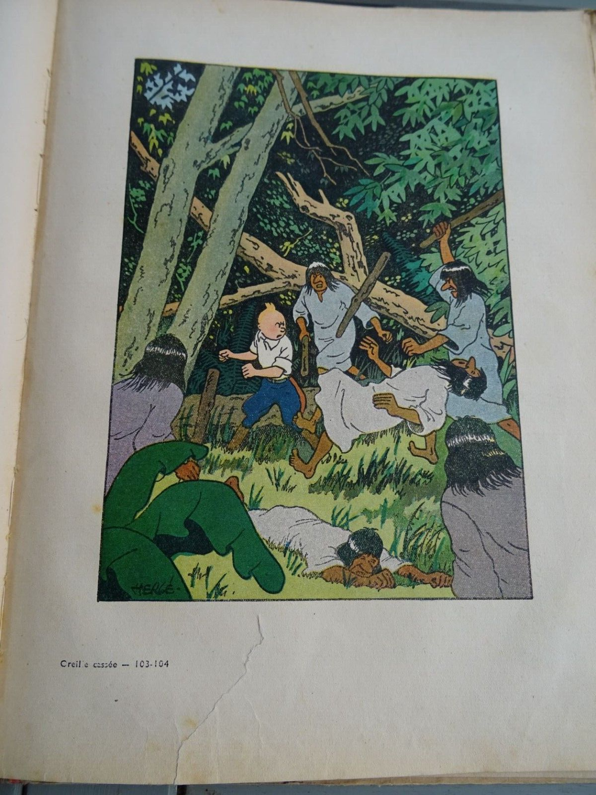 TINTIN l'oreille cassée A2 1937 EO noir et blanc HERGE