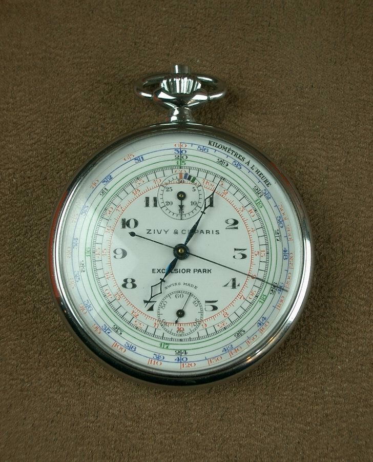 Ancienne montre a gousset chronographe suisse zivy & cie