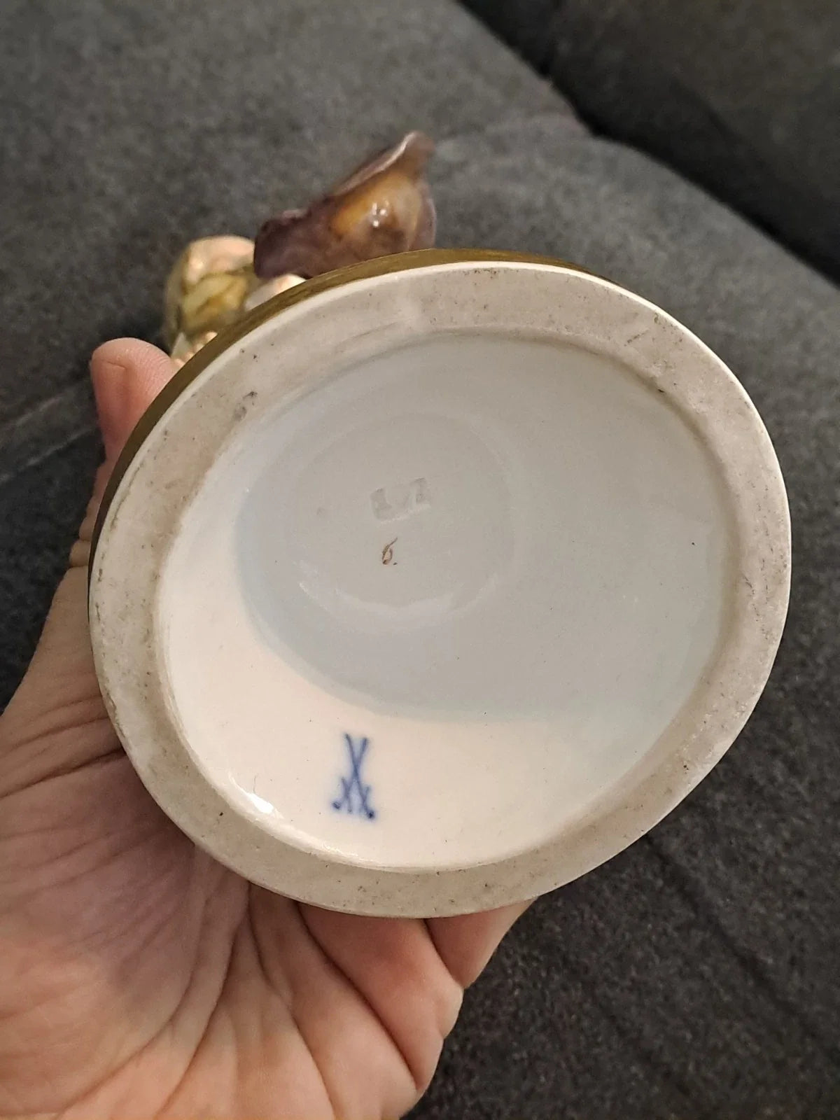Ancien Sujet Sculpture Ange Statue Porcelaine Meissen Germany 18ème 19ème