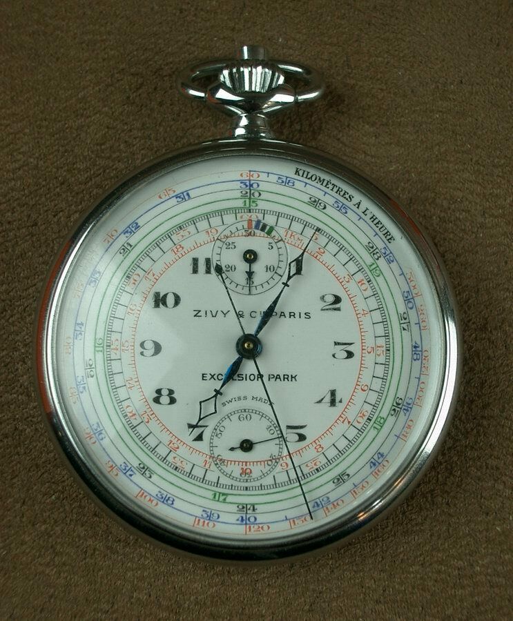Ancienne montre a gousset chronographe suisse zivy & cie