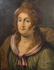 Tableau Ancien Huile Portrait Femme Reine Bijoux Renaissance Fontainebleau XVIe
