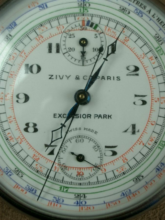 Ancienne montre a gousset chronographe suisse zivy & cie