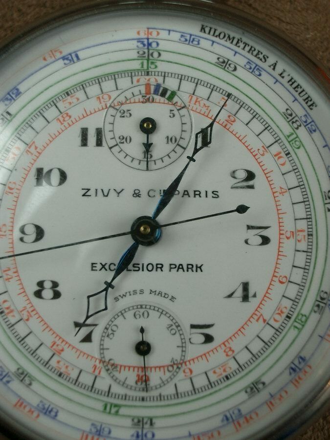 Ancienne montre a gousset chronographe suisse zivy & cie