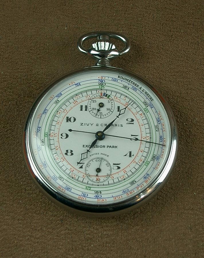 Ancienne montre a gousset chronographe suisse zivy & cie