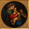 XIXème Huile Tondo sur cuivre d'après le vieux maître italien Raphaël  Cadre doré ancien