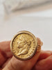 Bague ancienne en or jaune 18 carats avec un Napoléon