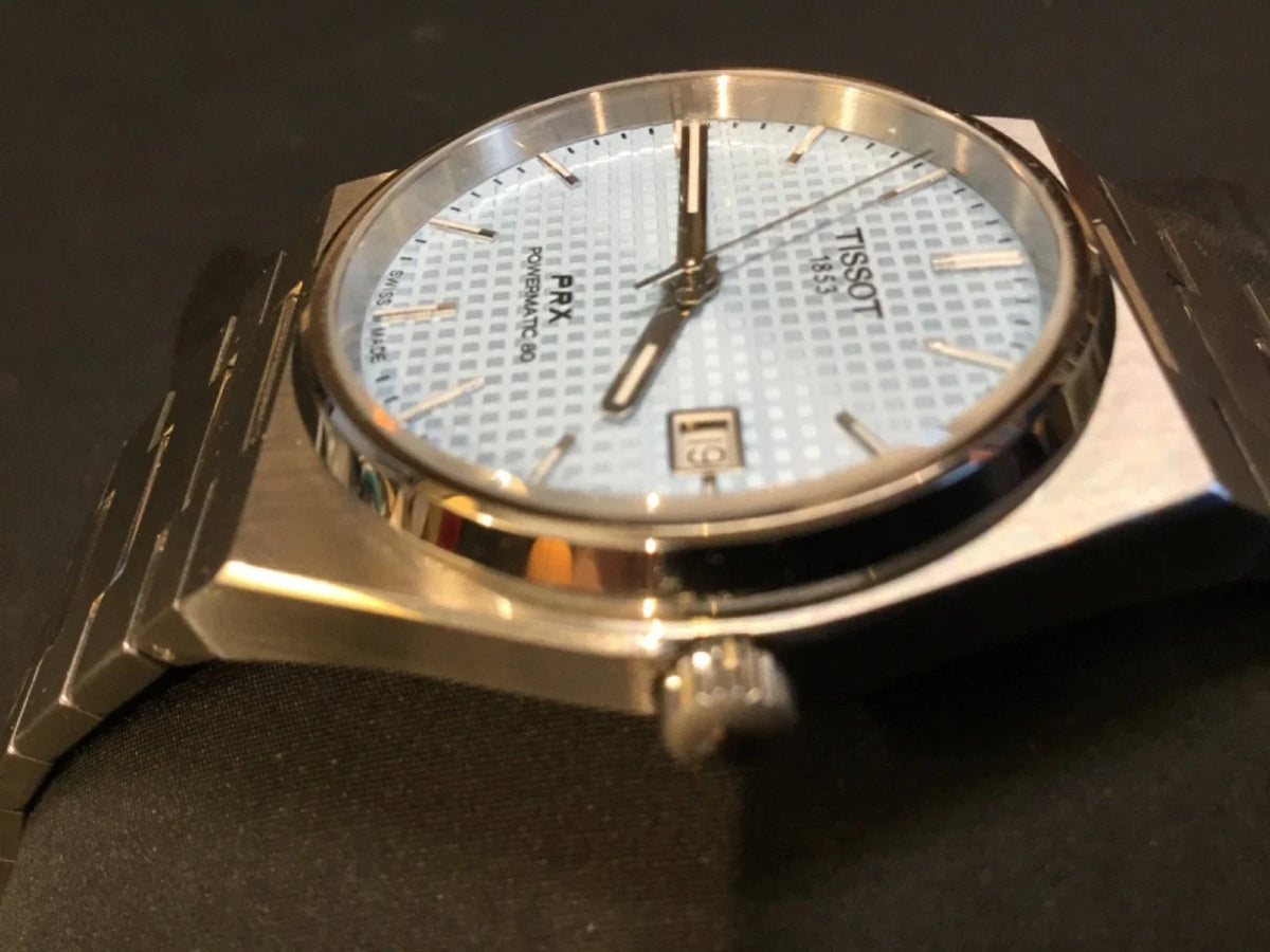 Montre Tissot PRX Powermatic 80 automatique cadran bleu Tiffany bracelet acier