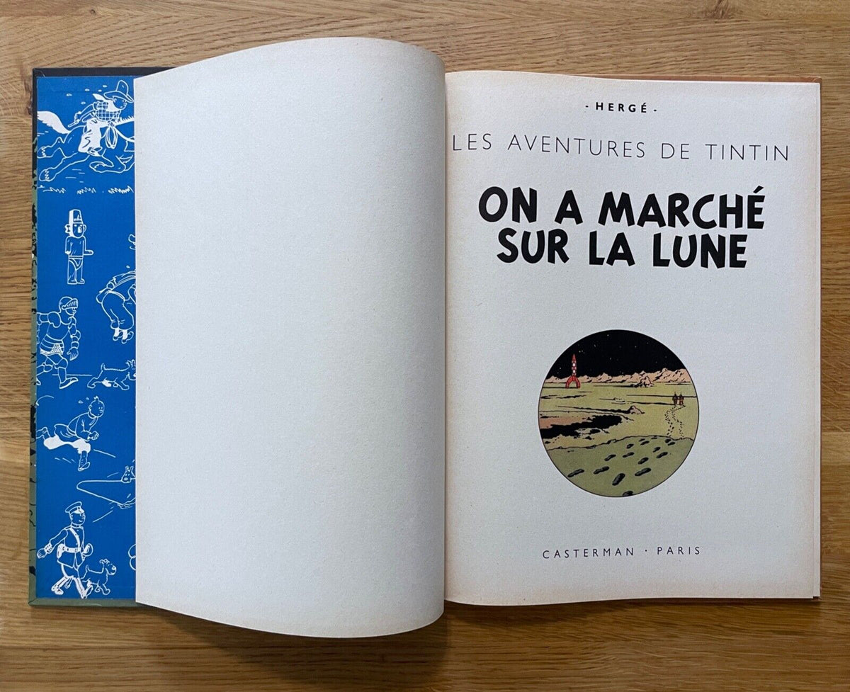 Tintin Hergé On a Marché sur la Lune EO Française 2ème trim 1954 Danel n°474 TOP