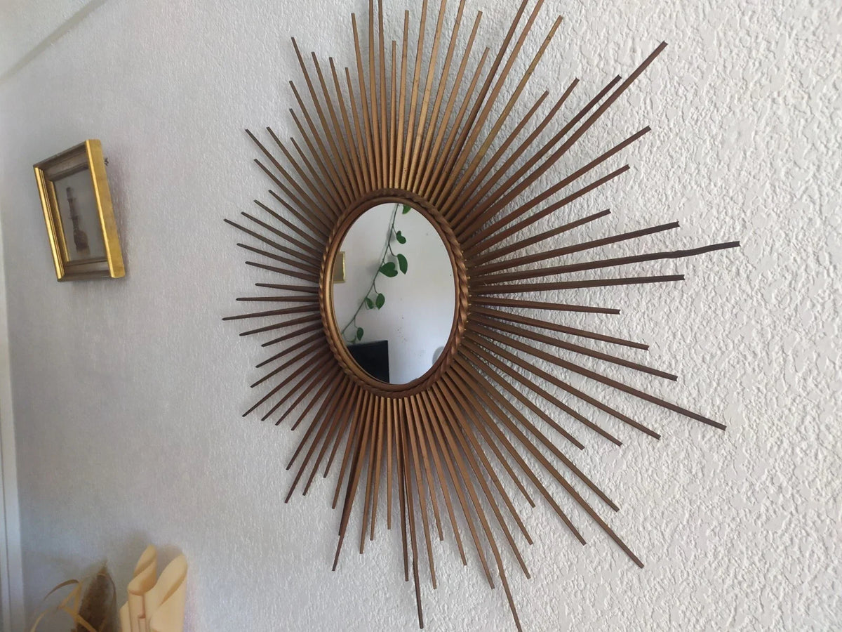 Chaty Vallauris Ancien miroir soleil SUNBURST MIRROR Design Vintage 1950-1960