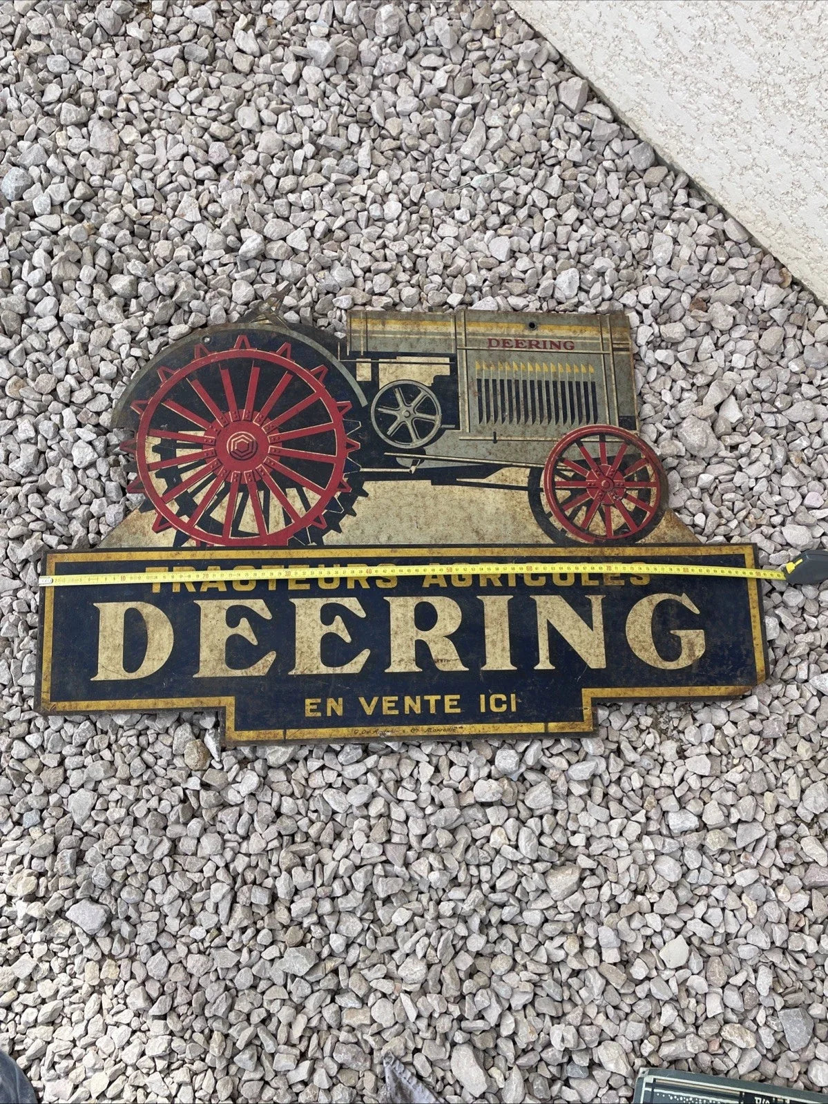 Ancienne Plaque En Tôle Tracteur Agricole DEERING Plaque Publicitaire