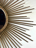 Miroir Soleil Chaty Vallauris en métal doré Années 1950-1960
