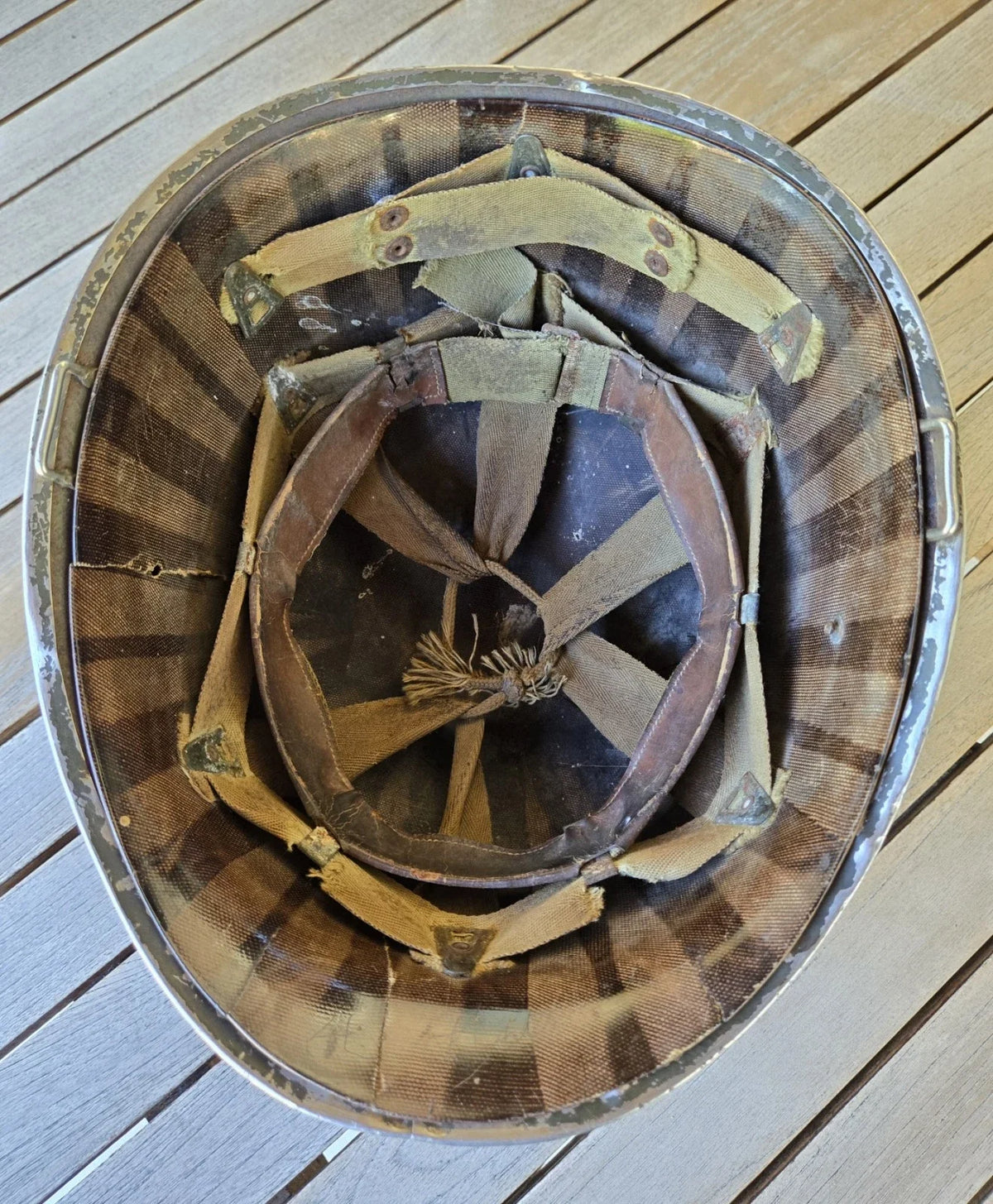 Casque US M1 ww2 de sergent à pattes fixes