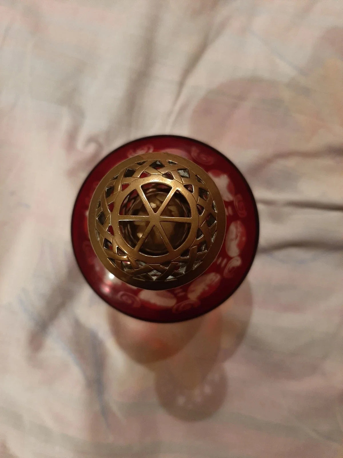 ancienne lampe berger st louis,baccarat, bohème 19 ème siècle