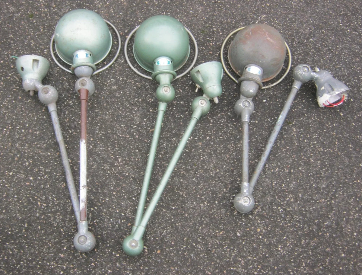 Lot x3 ancienne lampe jielde atelier usine industriel
