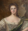 Tableau Ancien Portrait Jeune Femme Noblesse Royauté Peinture Grand Format 19ème