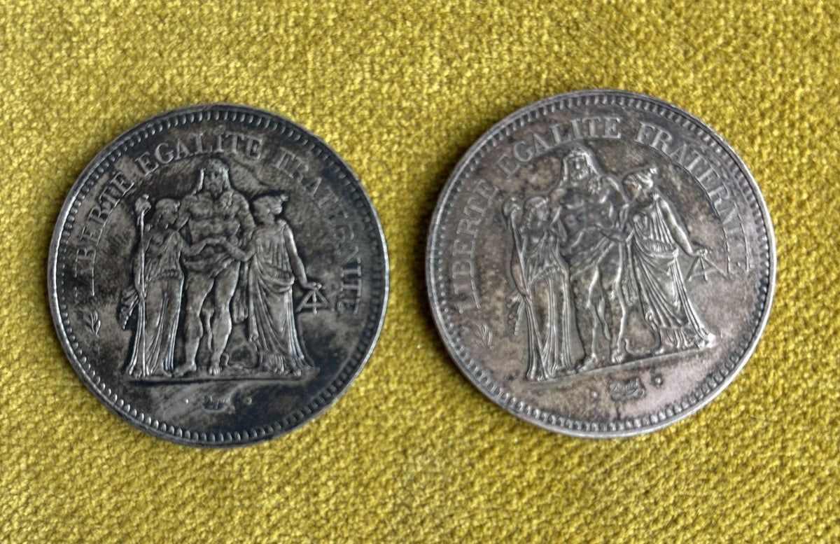 Lot 35 pièces anciennes argent ecu xix ème nap 3 louis philippe leopold hercule