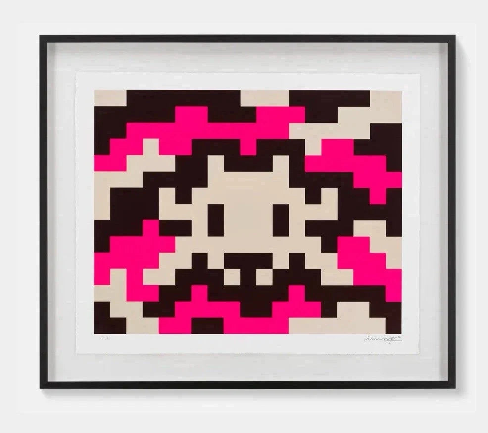 Invader camo m-3c-m3 lithographie signée – édition limitée