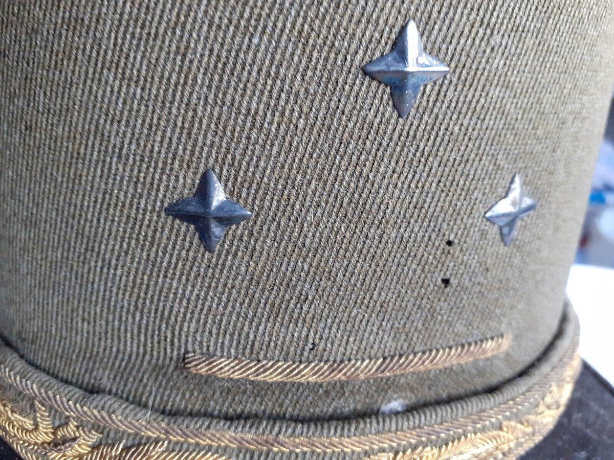 Très  beau et très rare Kepi de campagne d'un général de division (avec barre dorée de commandement supérieur)