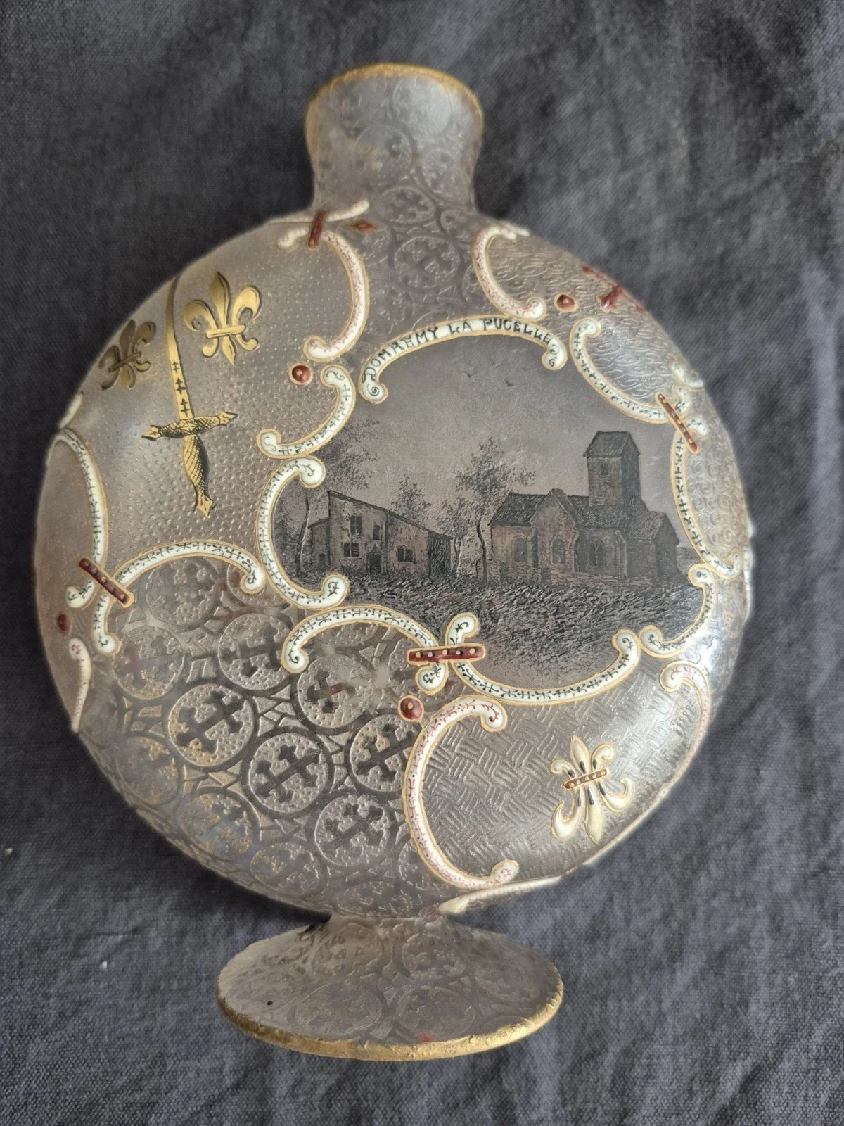 ANCIEN VASE DAUM NANCY DOMREMY LA PUCELLE JEANNE D ARC