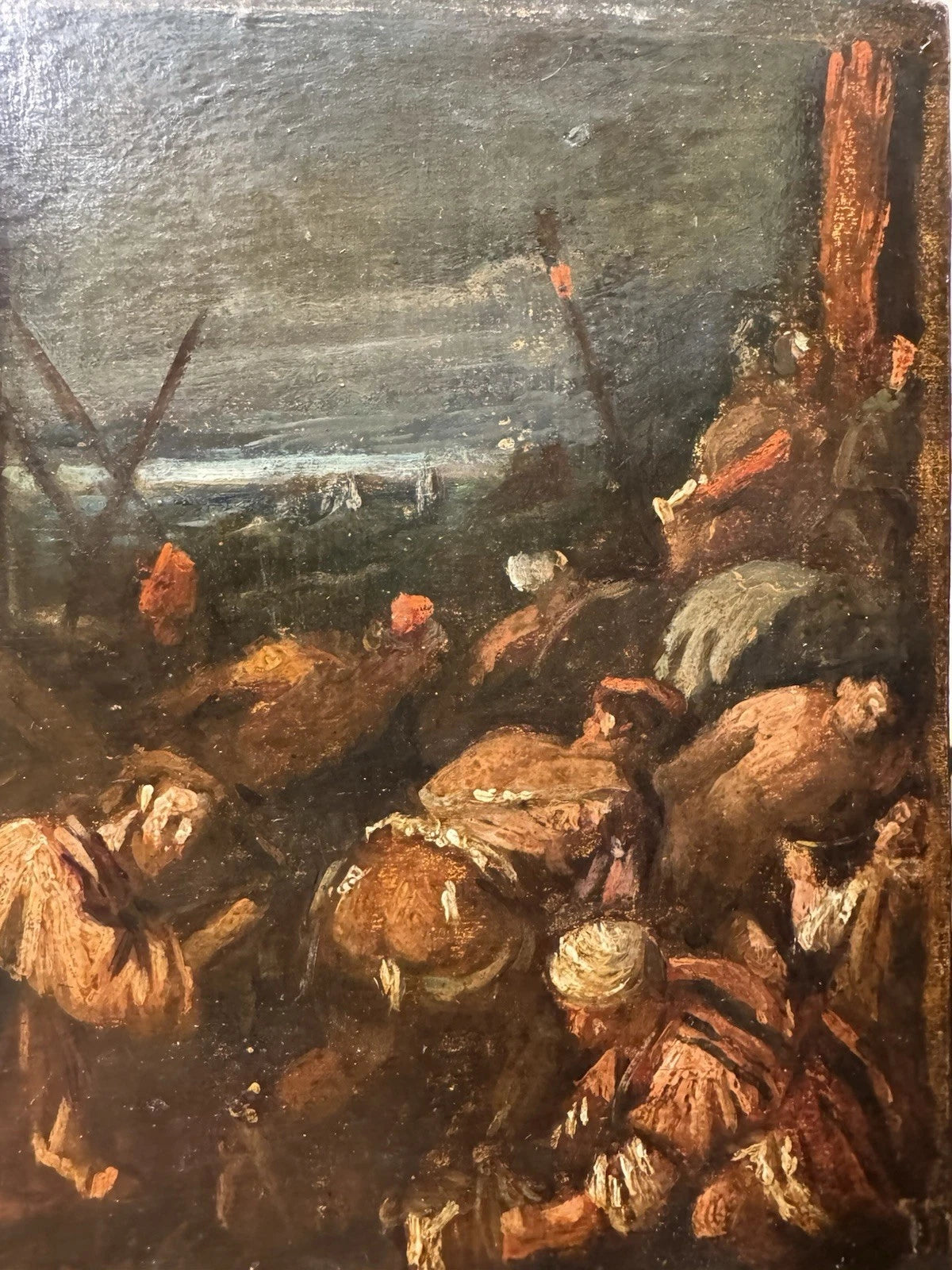 Ecole italienne XVII  scène religieuse huile panneau