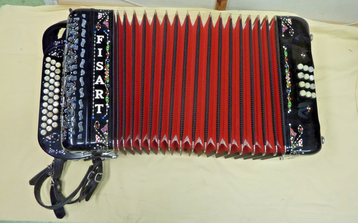 Rare et magnifique ancien accordéon diatonique FISART