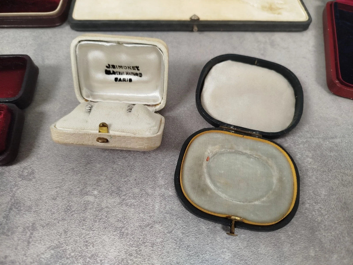 Lot de 8 boites ecrin rangement bijoux montres bijouterie joaillerie velour e44