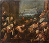 Ecole italienne XVII  scène religieuse huile panneau