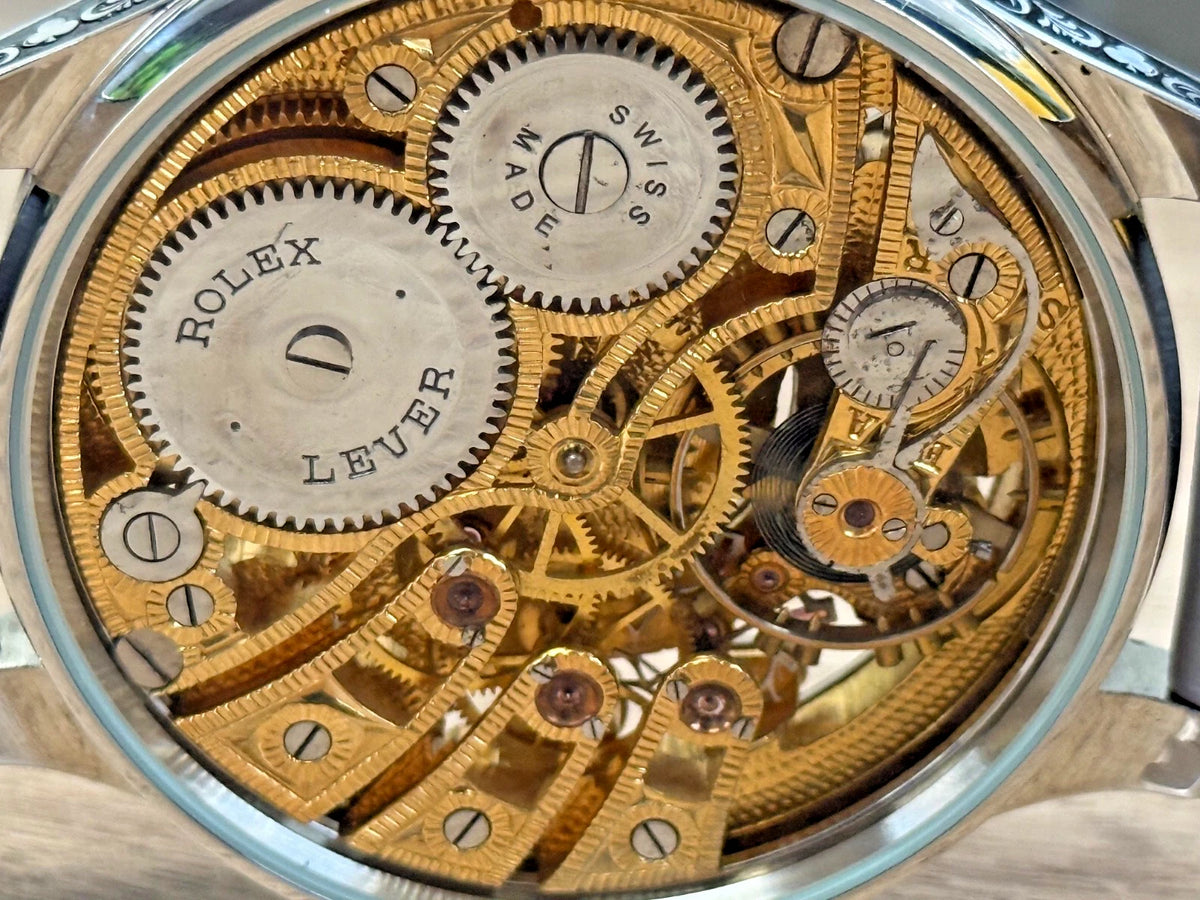 AUTHENTIQUE MOUVEMENT À LEVIER ROLEX ANNÉES 1920 DANS UN ÉTUI NEUF DE QUALITÉ, ENTIÈREMENT RÉVISÉ.