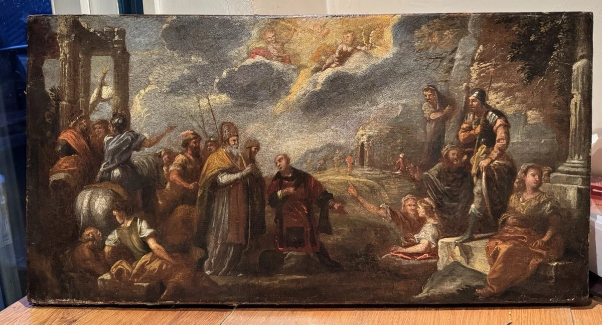 Tableau Religieux Old Masters Huile École XVII Vers 1600