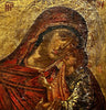 Ancienne Icône Russe Orthodoxe Portrait Vierge Enfant Jésus Peinture Religieuse