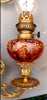 Magnifique paire de lampes , 2 x 2 toupies de piano a petrole tube verre émaillé