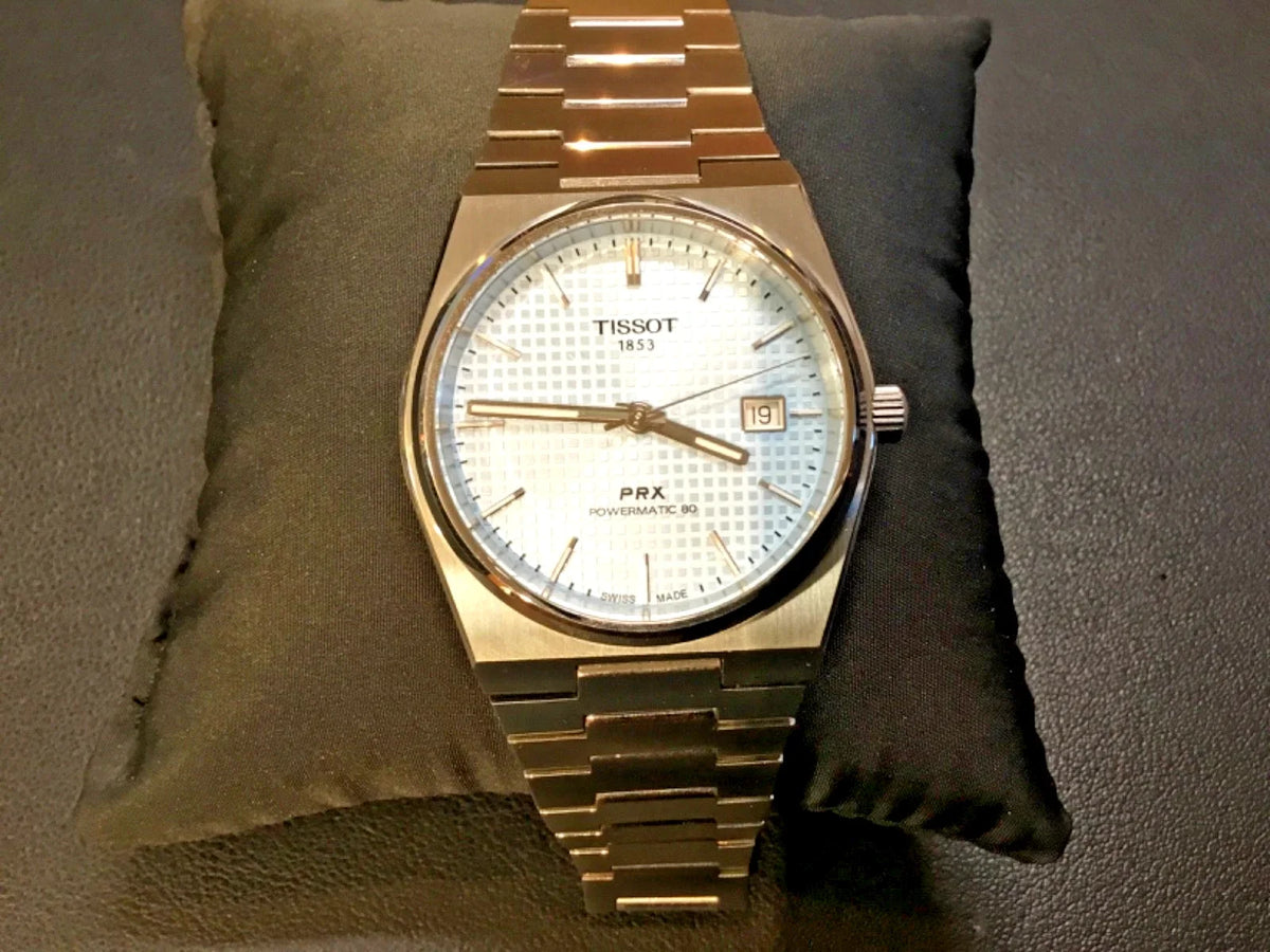 Montre Tissot PRX Powermatic 80 automatique cadran bleu Tiffany bracelet acier