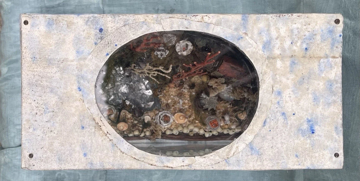 Diorama Verre filé Nevers 19è XIXè Art populaire Paysage Animaux Curiosité Rare