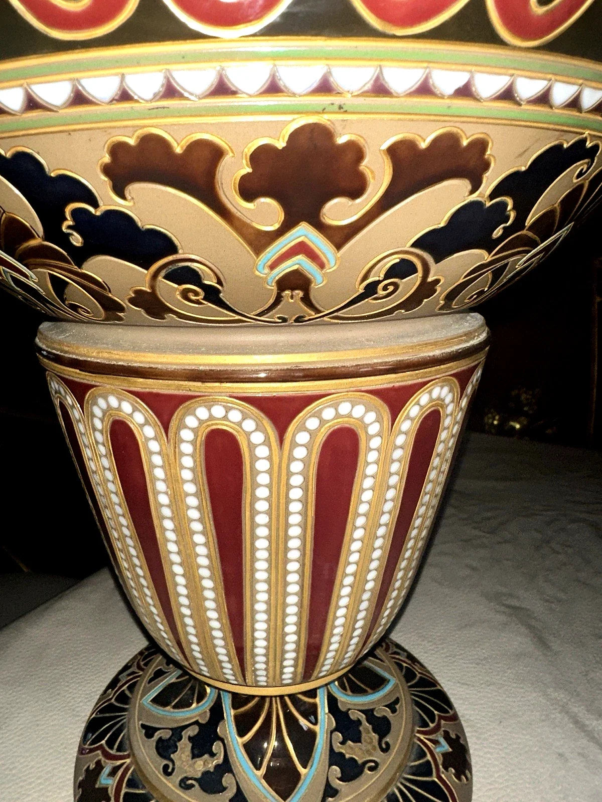 MAGNIFIQUE GRAND VASE EN GRES BYSANTIN SARREGUEMINES no 831